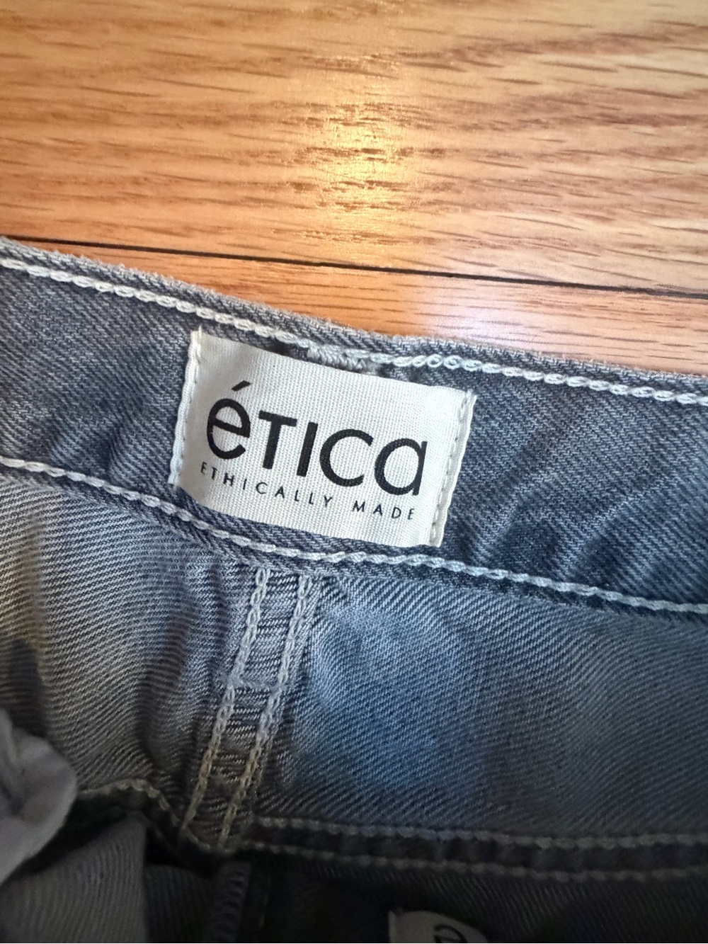 Etica Gray Katina Maxi Denim Skirt with Front Slit - Picture 6 of 11